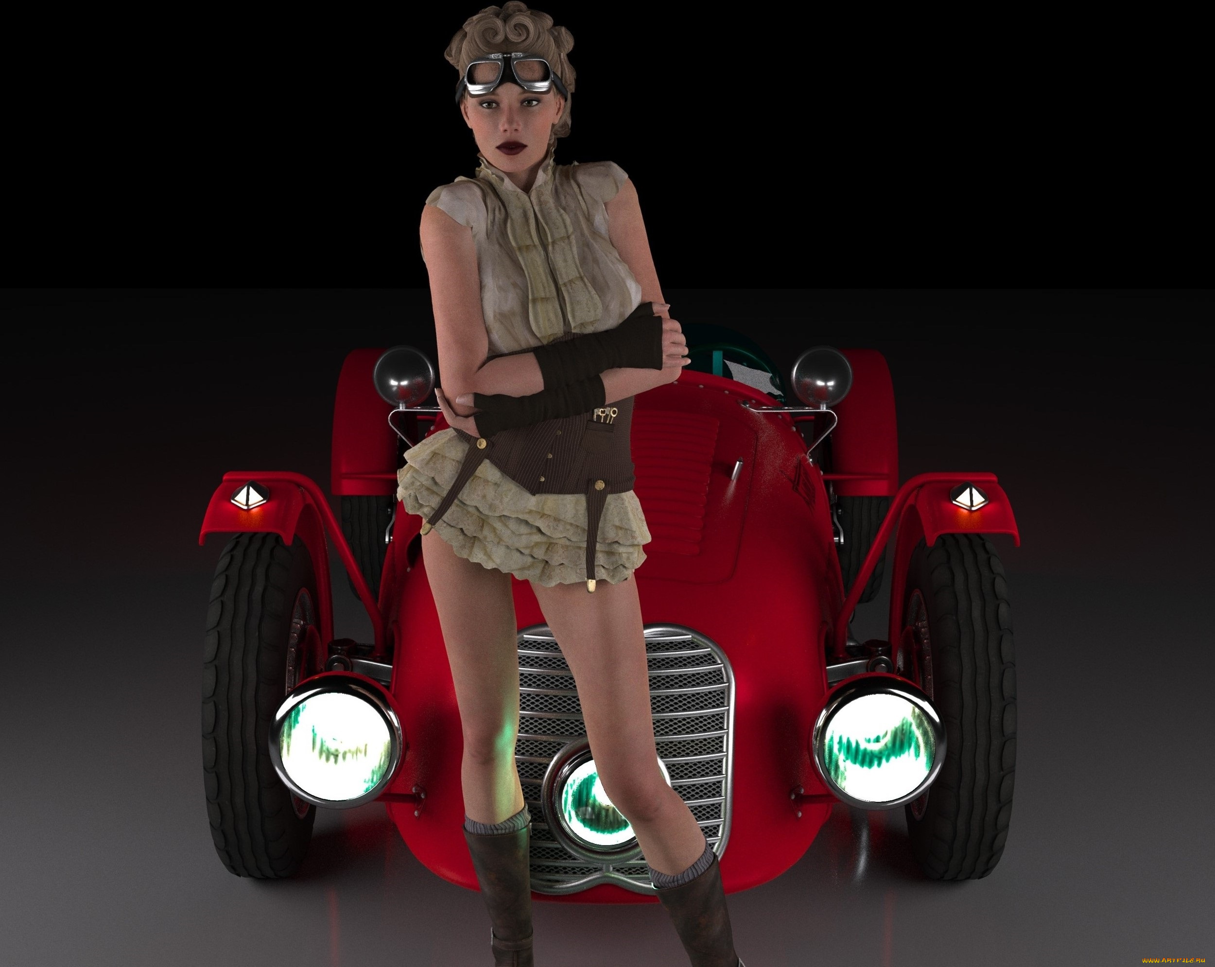 , 3d car&girl, , , 